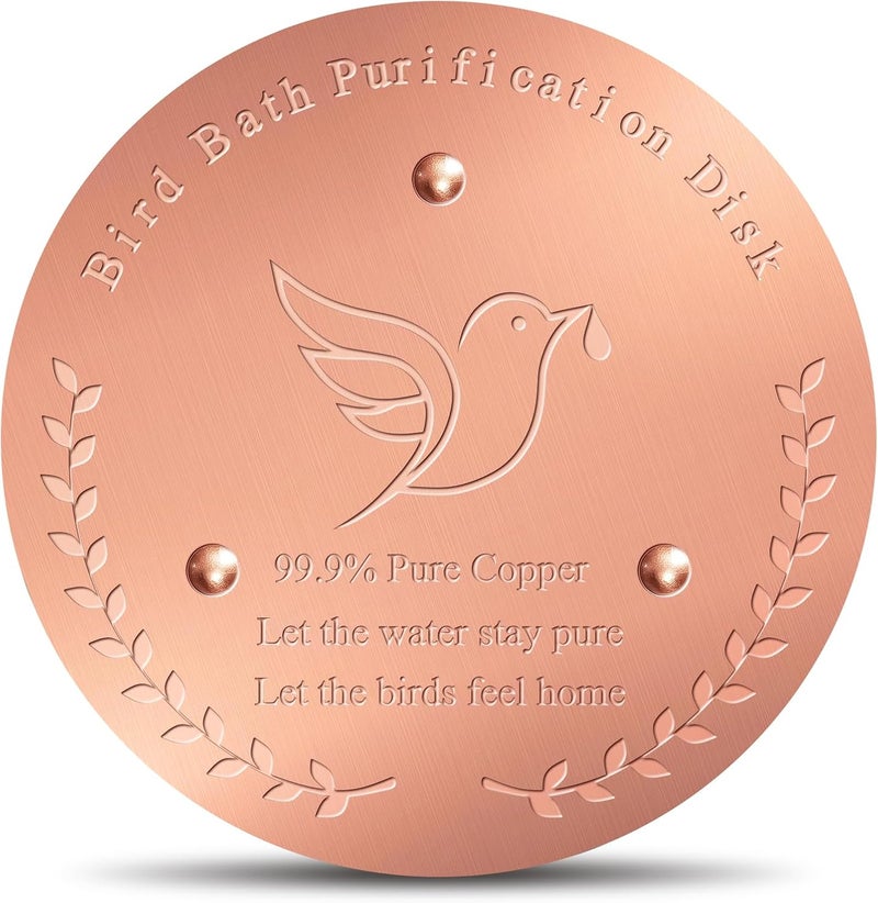 SONSIL Bird Bath Copper Disk, Sturdy 1mm 99.9% Pure Copper Disk, Triple-Point Support Ensures Clean Water Year-Round, Fits Most Outdoor Birdbath Bowls (1) - Image 1